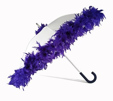 優雅女士紫色羽毛傘